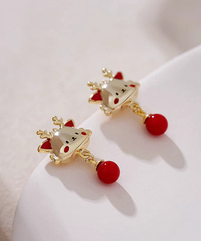 New Red Alloy The Year Of the Loong Pearl Drop Earrings New Red Alloy The Year Of the Loong Pearl Drop Earrings