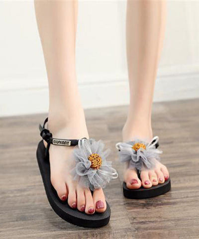 Boho Comfy Splicing Floral Flip Flops Sandals Purple Boho Comfy Splicing Floral Flip Flops Sandals Purple
