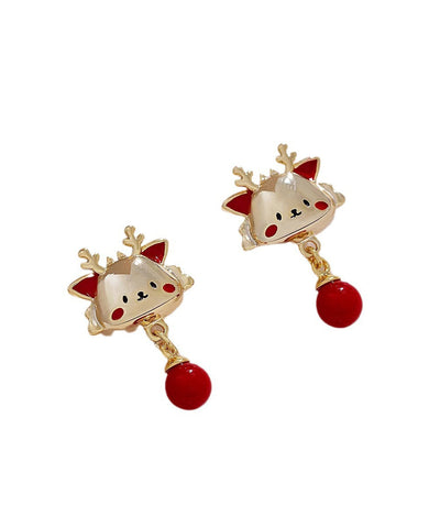 New Red Alloy The Year Of the Loong Pearl Drop Earrings New Red Alloy The Year Of the Loong Pearl Drop Earrings