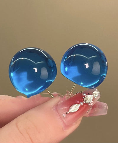 Original Design Blue Alloy Resin Stud Earrings Original Design Blue Alloy Resin Stud Earrings