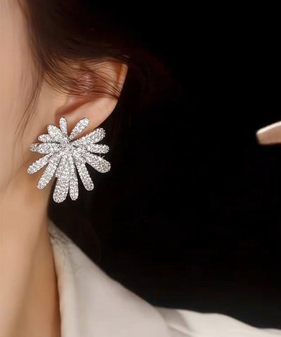 Oversize Silk Copper Zircon Fireworks Stud Earrings Oversize Silk Copper Zircon Fireworks Stud Earrings