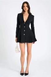 Ria – Schwarzes Blazer-Minikleid