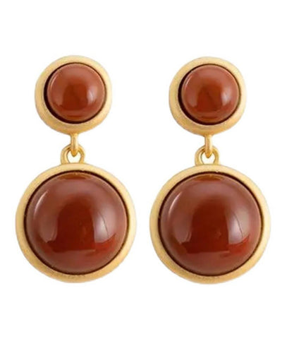 Modern Mulberry Sterling Silver Overgild Agate Drop Earrings Modern Mulberry Sterling Silver Overgild Agate Drop Earrings