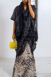 Camisetas informales de patchwork con cuello en V transparente (3 colores)