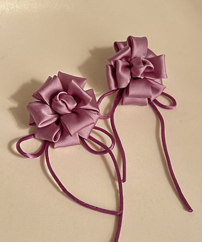 Handmade Purple Alloy Silk Floral Butterfly Tassel Drop Earrings Handmade Purple Alloy Silk Floral Butterfly Tassel Drop Earrings