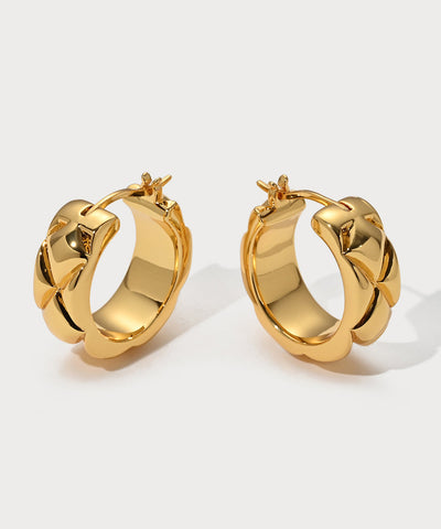Original Design Gold Copper Overgild Hoop Earrings Original Design Gold Copper Overgild Hoop Earrings
