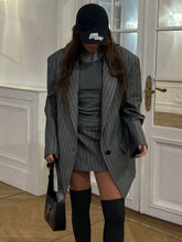 TARUXY Hohe Taille Schlank Rock Sets Für Frauen Luxus Lose Langarm Mäntel Frau Temperament Blazer 2 Stück Sets Damen Outfits