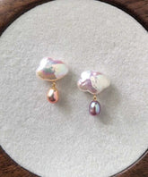 Moderne vergoldete Tropfenohrringe aus Sterlingsilber mit vierblättrigem Kleeblatt