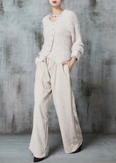 Suéter de punto de terciopelo de visón grueso asimétrico Art Apricot para invierno