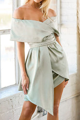 Einfarbiges, lockeres Tankkleid aus Baumwollleinen mit Rundhalsausschnitt und kurzen Ärmeln