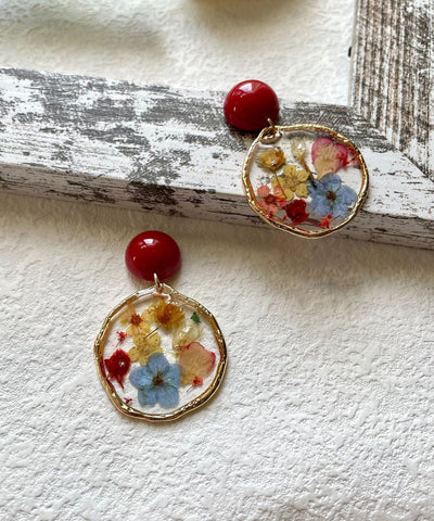 Novelty Red Sterling Silver Overgild Agate Drop Glue Drop Earrings Novelty Red Sterling Silver Overgild Agate Drop Glue Drop Earrings