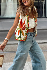 besticktes ärmelloses Tanktop