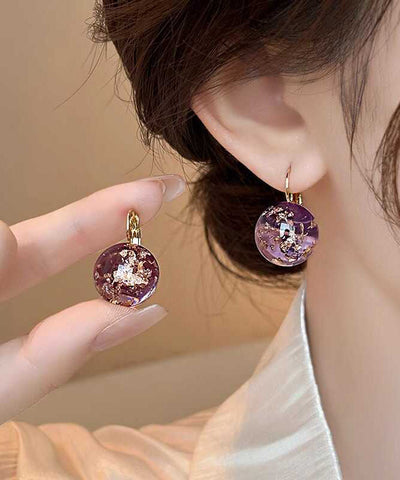 Original Purple Sterling Silver Alloy Gem Stone Stud Earrings Original Purple Sterling Silver Alloy Gem Stone Stud Earrings