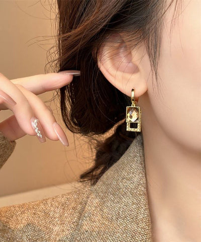 Original Design Coffee Alloy Crystal Zircon Drop Earrings Original Design Coffee Alloy Crystal Zircon Drop Earrings