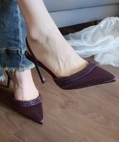 Chic Champagner Spleißen Stiletto Sandalen Spitzschuh Zirkon  Chic Champagner Spleißen Stiletto Sandalen Spitzschuh Zirkon