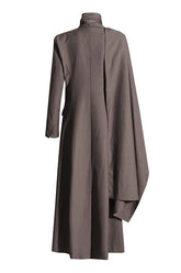 Minimalistischer Revers Langarm Button-Down Wickelschal Langer Tailored Blazer