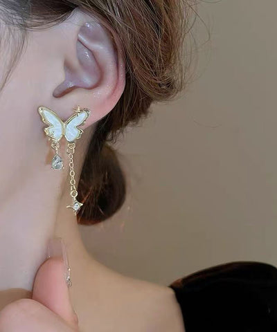 Original Design Gold Alloy Pearl Butterfly Star Tassel Drop Earrings Original Design Gold Alloy Pearl Butterfly Star Tassel Drop Earrings