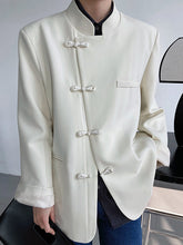 Blazer vintage holgado con botones en blanco y negro