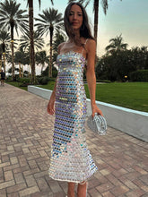 Sparkle Maxikleid Spaghettiträger Rückenfrei Pailletten Ballkleider