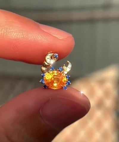 Novelty Blue Alloy Zircon Crab Stud Earrings Novelty Blue Alloy Zircon Crab Stud Earrings