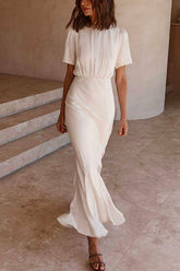 Meridress – Kurzärmliges, tailliertes, figurbetontes Fischschwanzkleid (6 Farben erhältlich)