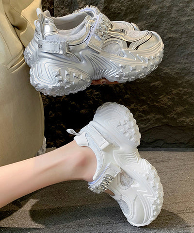 Fashion Silver Platform Sequins Zircon Breathable Mesh Sport Shoes Fashion Silver Platform Sequins Zircon Breathable Mesh Sport Shoes