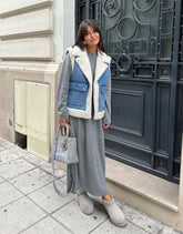 Weste aus Denim-Wollimitat