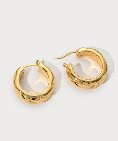 Original Design Gold Copper Overgild Hoop Earrings Original Design Gold Copper Overgild Hoop Earrings