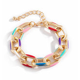 Regenbogen-Gliederarmband und Halskette