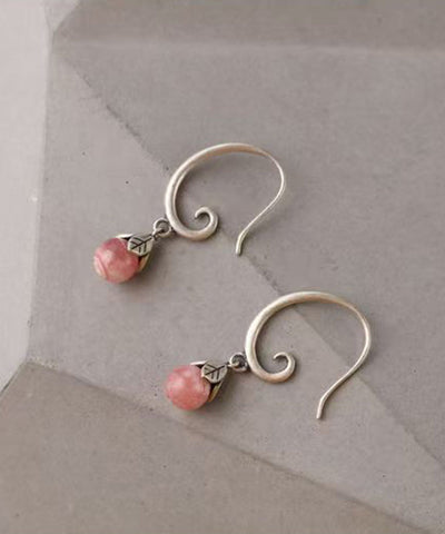 Loose Yellow Sterling Silver Inlaid Gem Stone Hoop Earrings Loose Yellow Sterling Silver Inlaid Gem Stone Hoop Earrings