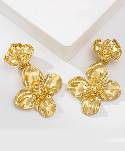 Mode Gold Antike Gold Floral Ohrstecker  Mode Gold Antike Gold Floral Ohrstecker