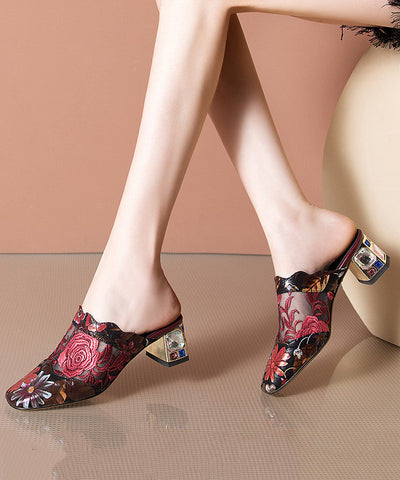 Sandalias azules elegantes de piel de oveja gruesa con bordado 2025  Sandalias azules elegantes de piel de oveja gruesa con bordado 2025