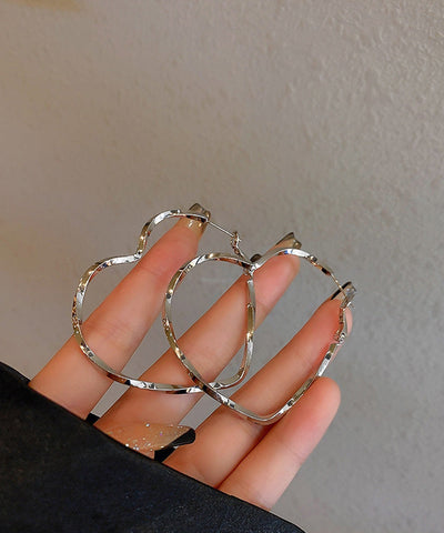 Oversize Gold Sterling Silver Alloy Love Hoop Earrings Oversize Gold Sterling Silver Alloy Love Hoop Earrings