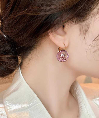 Original Purple Sterling Silver Alloy Gem Stone Stud Earrings Original Purple Sterling Silver Alloy Gem Stone Stud Earrings