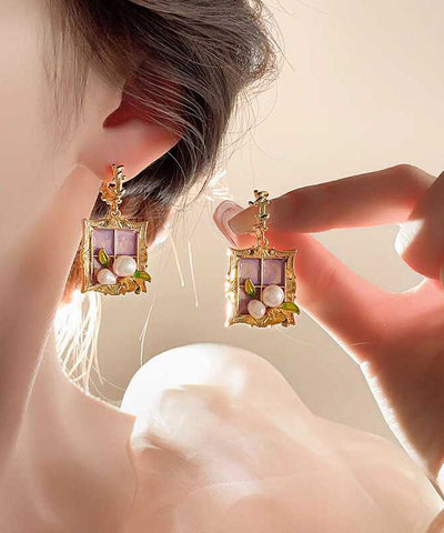Regular Gold Sterling Silver Alloy Pearl Drop Earrings Regular Gold Sterling Silver Alloy Pearl Drop Earrings