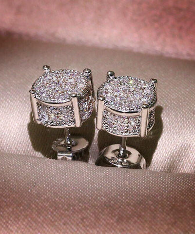 New Silk Sterling Silver Zircon Stud Earrings New Silk Sterling Silver Zircon Stud Earrings
