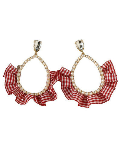 New Red Sterling Silver Overgild Crystal Pearl Water Drop Drop Earrings New Red Sterling Silver Overgild Crystal Pearl Water Drop Drop Earrings