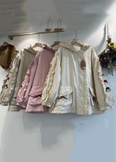 Lose Khaki Kapuzentaschen Taschen Baumwollmäntel Langarm