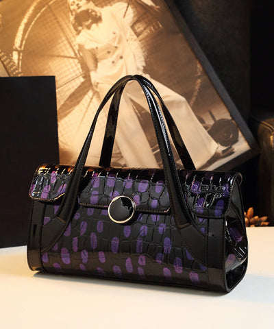 Bolso de mano de moda con estampado de cocodrilo en color negro  Bolso de mano de moda con estampado de cocodrilo en color negro