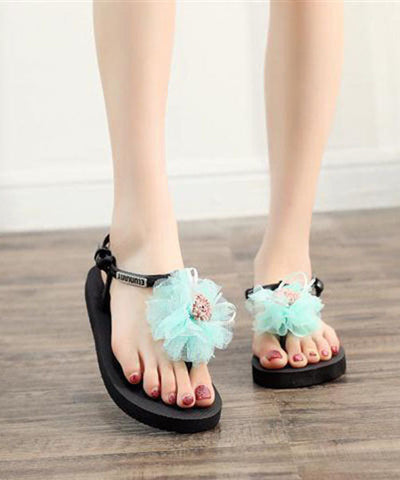 Boho Comfy Splicing Floral Flip Flops Sandals Purple Boho Comfy Splicing Floral Flip Flops Sandals Purple