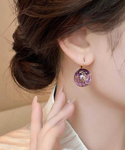 Original Purple Sterling Silver Alloy Gem Stone Stud Earrings Original Purple Sterling Silver Alloy Gem Stone Stud Earrings