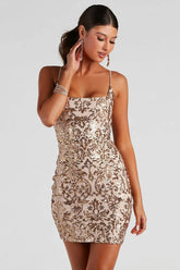 Vestido mini lencero con lentejuelas Hanna