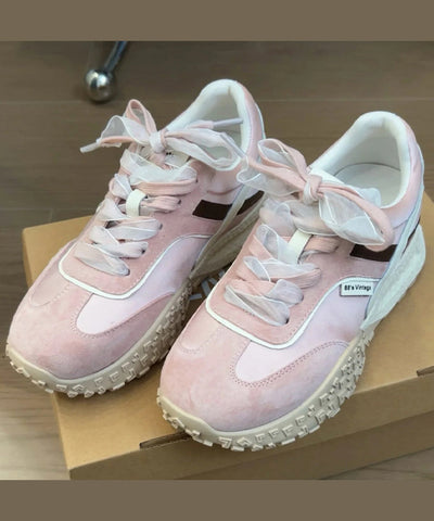 Lässige rote Kunstleder Plattform flache Füße Schuhe Spleißen Schnüren  Lässige rote Kunstleder Plattform flache Füße Schuhe Spleißen Schnüren