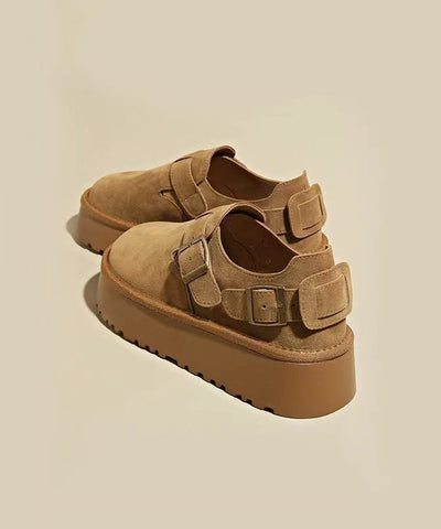 New Comfortable Brown Splicing Platform Loafer Shoes New Comfortable Brown Splicing Platform Loafer Shoes
