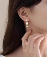 Mode Gold Sterling Silber Overgild Perle Ohr von Weizen Ohrstecker