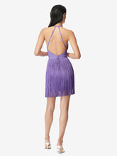 Partykleider Lavendel Jewel Neck Fringe Ärmelloses rückenfreies halbformelles Kleid