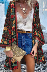 Prenda exterior de cuello tipo cárdigan con estampado de patchwork y estampado universitario