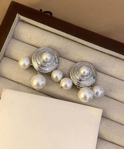 Original Design White Alloy Pearl Stud Earrings Original Design White Alloy Pearl Stud Earrings