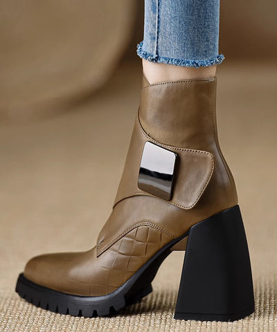 Classy Black Splicing Chunky Heel Ankle Boots Classy Black Splicing Chunky Heel Ankle Boots