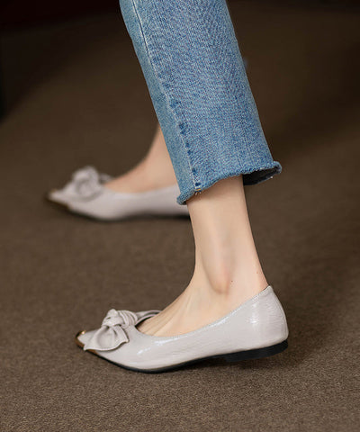 French Black Pointed Versatile Bow Flat Shoes French Black Pointed Versatile Bow Flat Shoes